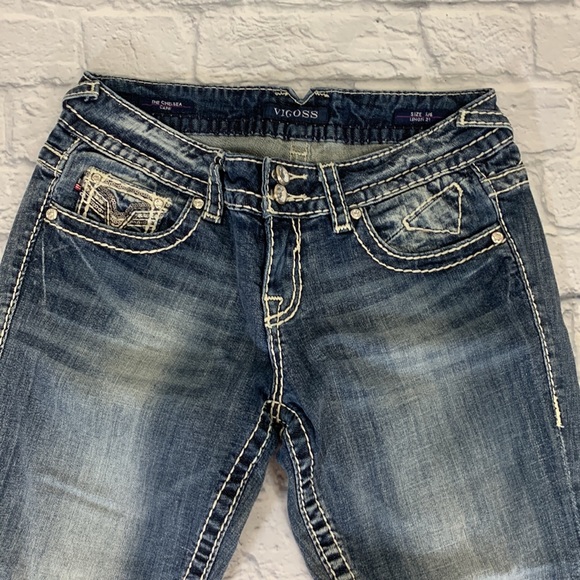 Vigoss The Chelsea Capri jeans. Size 5-6   Sequins & sparkle studs with stretch - Picture 5 of 12